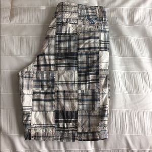 American Eagle Patchwork Plaid Shorts